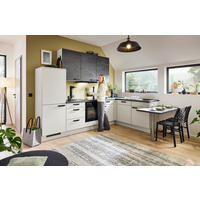 ECKKÜCHE XO 21 305/245 cm  in Hellgrau, Dunkelgrau  - Dunkelgrau/Hellgrau, Design, Holzwerkstoff/Metall (305/245cm) - Xora
