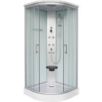 DUSCHKABINE  in Chromfarben  - Chromfarben, KONVENTIONELL, Glas/Metall (90/90/215cm)