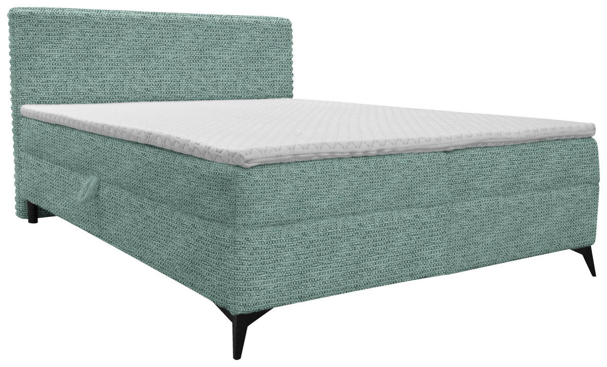 BOXBETT 180/200 cm  in Türkis  - Türkis/Schwarz, Design, Holz/Holzwerkstoff (180/200cm) - Xora