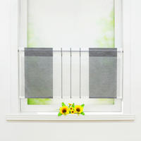 KURZGARDINE   120/45 cm   - Weiß/Grau, Basics, Textil (120/45cm) - Joyswahl