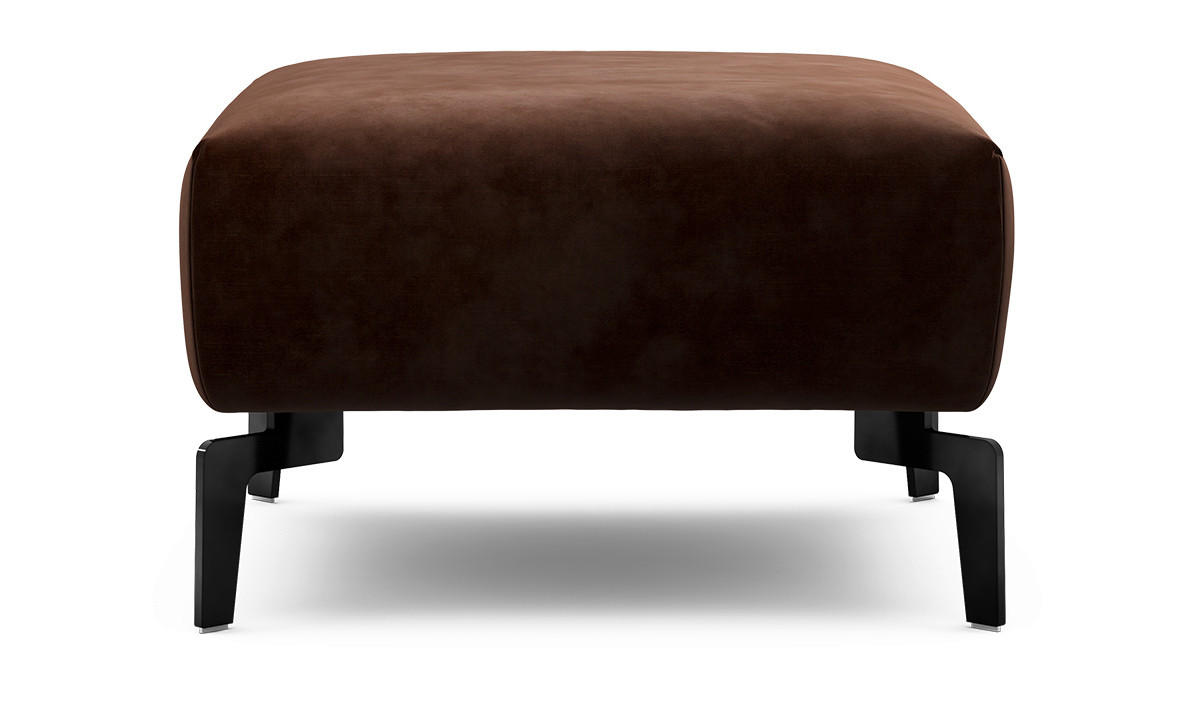 HOCKER Samt Braun  - Schwarz/Braun, Design, Textil/Metall (70/70/46cm) - SENSOO