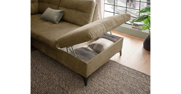 WOHNLANDSCHAFT Sandfarben Webstoff - Sandfarben/Schwarz, KONVENTIONELL, Kunststoff/Textil (170/324/218cm) - Carryhome