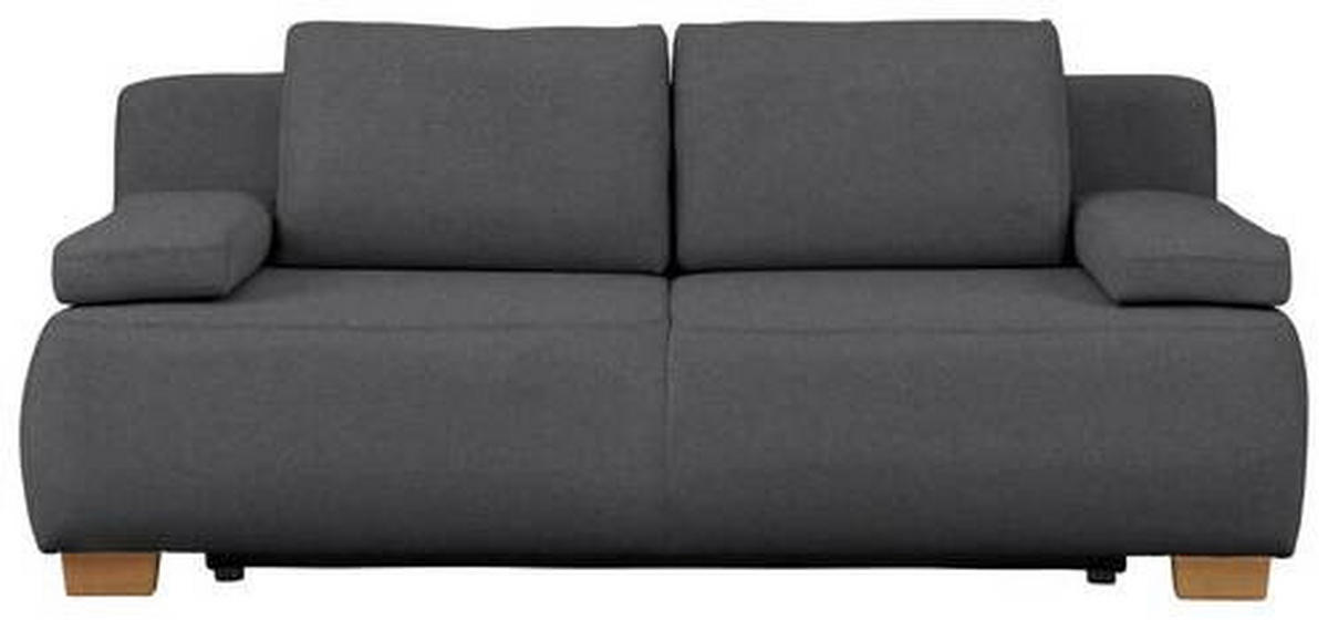 BOXSPRINGSOFA in Flachgewebe Grau  - Naturfarben/Grau, Modern, Holz/Textil (205/93/108cm) - Venda