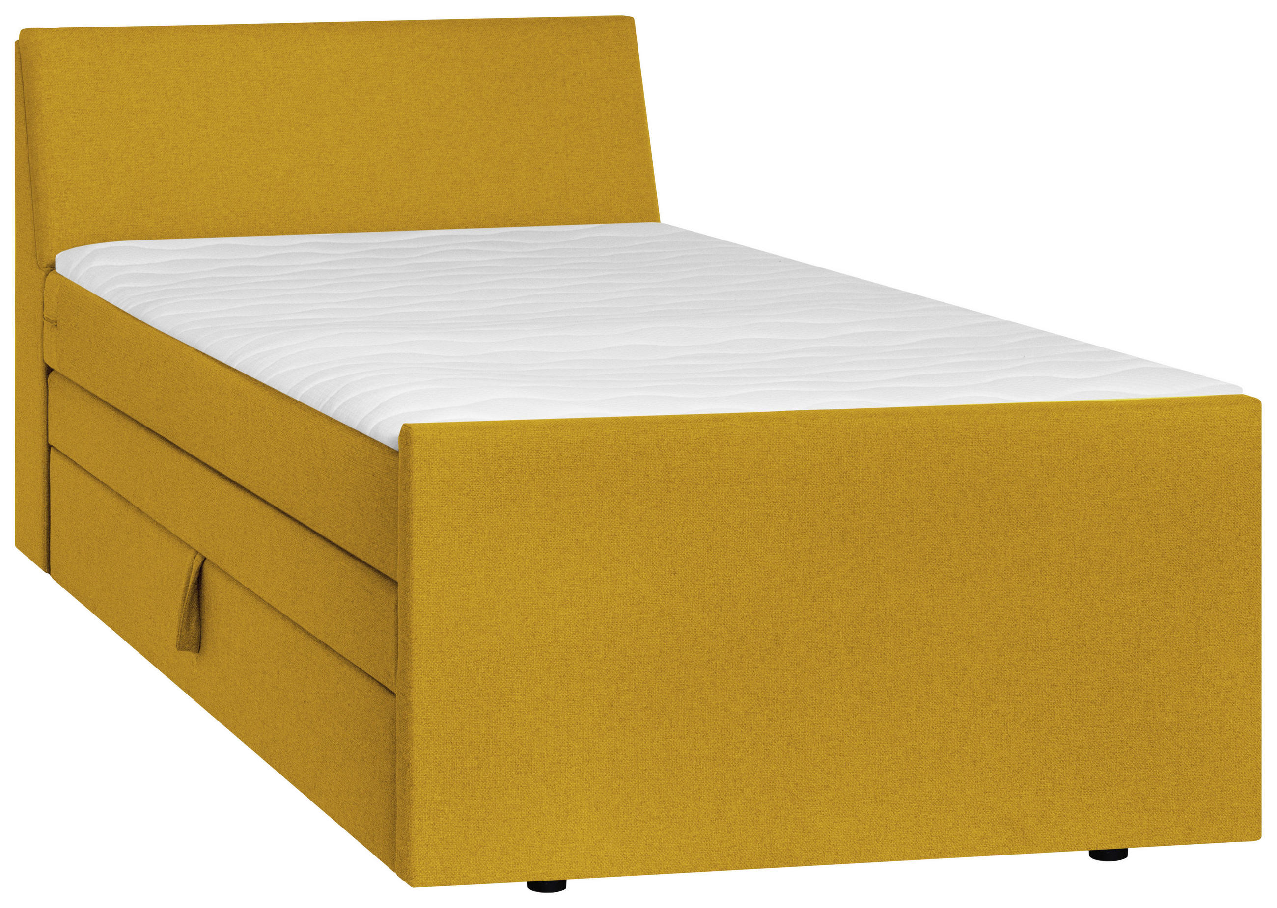 BOXSPRINGBETT 100/200 cm  in Gelb  - Gelb/Schwarz, MODERN, Holz/Textil (100/200cm) - MID.YOU