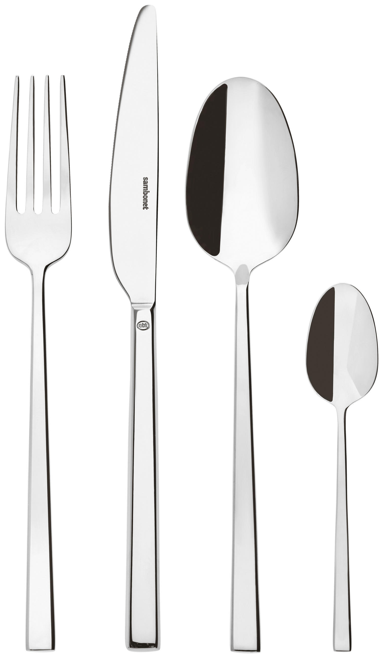 BESTECKSET Rock 24-teilig Edelstahl  - Silberfarben, Basics, Metall (35,8/48,5/5,6cm) - Sambonet
