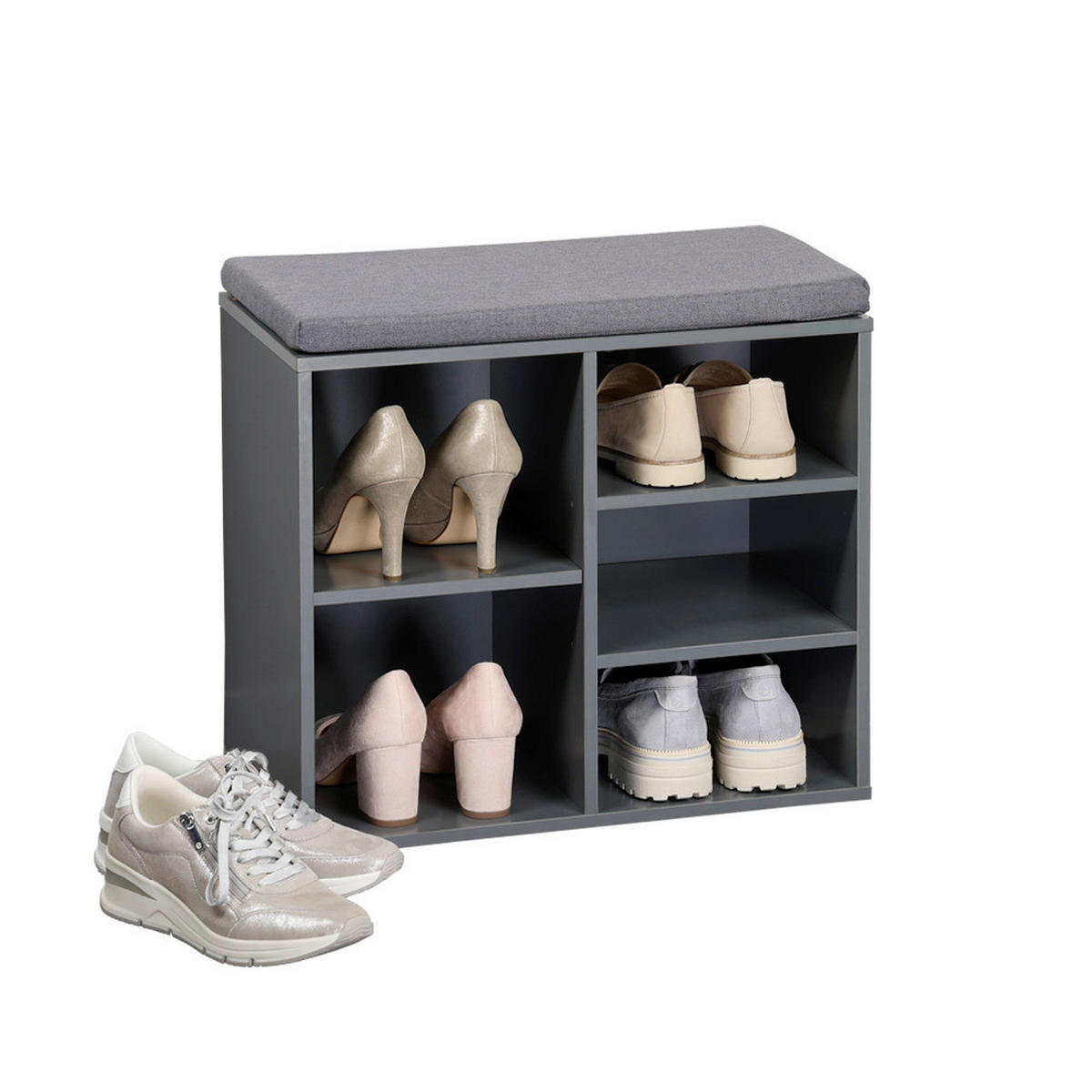 SCHUHSCHRANK  in 51.5/48/29.5 cm  - Grau, Design, Holzwerkstoff/Textil (51.5/48/29.5cm) - Kesper