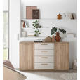KOMMODE , 165/96/38 cm, 4 Schublade(n)  - Kaschmir/Eichefarben, Design, Holz/Holzwerkstoff (165/96/38cm) - Xora