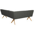 ECKBANK 172/238 cm Webstoff Dunkelgrau Eiche vollmassiv   - Eichefarben/Dunkelgrau, KONVENTIONELL, Holz/Textil (172/238cm) - Linea Natura
