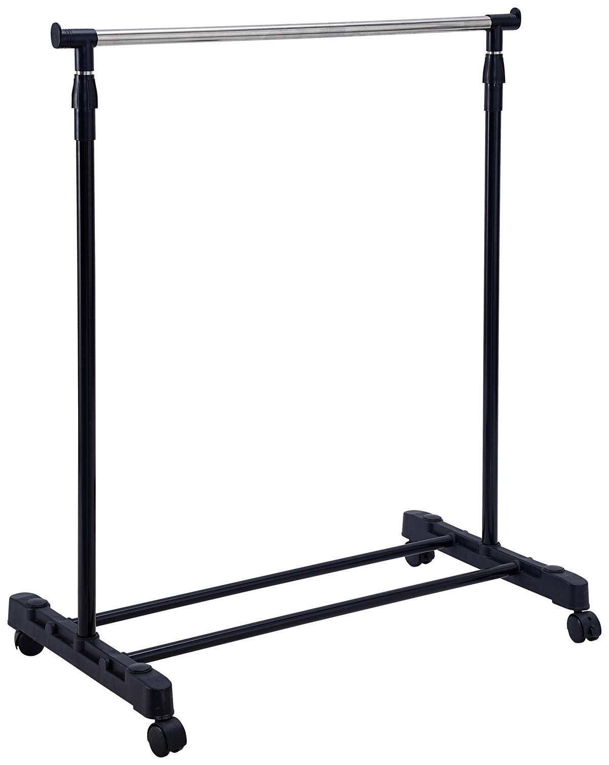 STALAK ZA ODEĆU  crna, srebrna  metal  - srebrna/crna, Osnovno, metal/plastika (80/90-160/43cm) - Boxxx