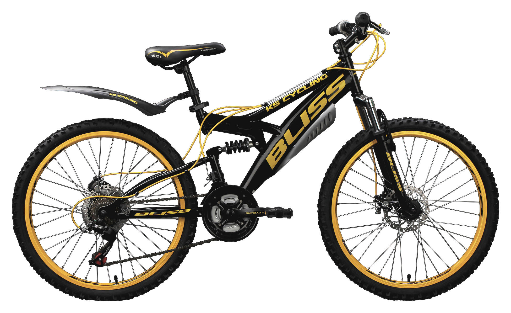 KINDERFAHRRAD 24 Zoll  - Gelb/Schwarz, Basics, Metall (180/70/80cm)