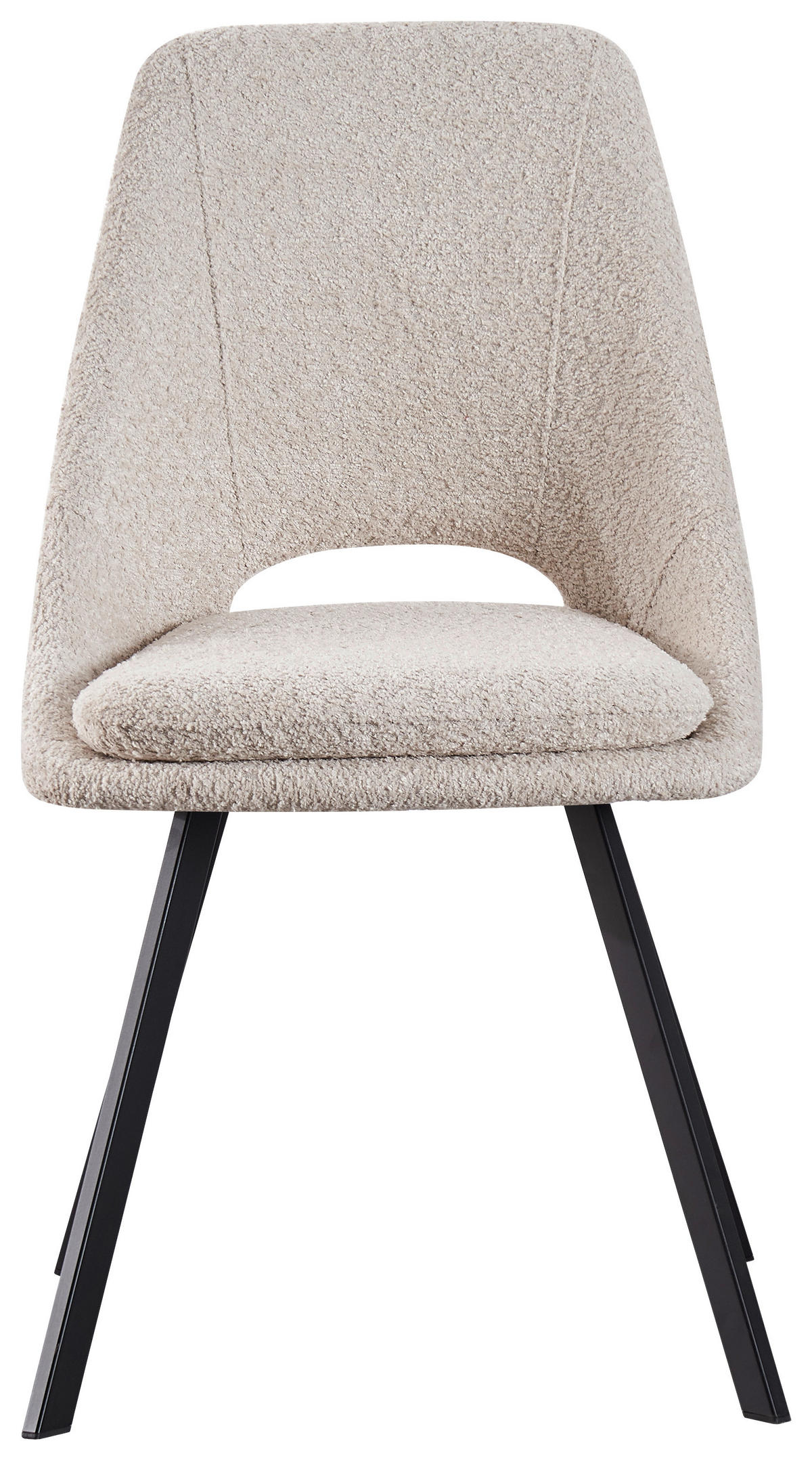 STUHL  in Eisen Teddystoff Holz, Metall, Textil  - Beige/Schwarz, MODERN, Holz/Textil (46/85,5/58cm) - MID.YOU