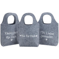 GESCHENKTASCHE  - Grau, KONVENTIONELL, Textil (27/6/39cm)