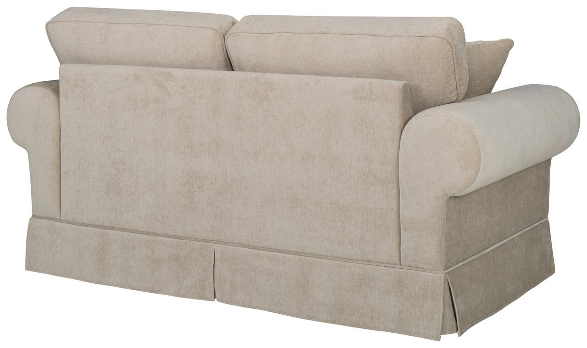 2-SITZER-SOFA Chenille Beige  - Beige/Naturfarben, Design, Holz/Textil (184/91/91cm)