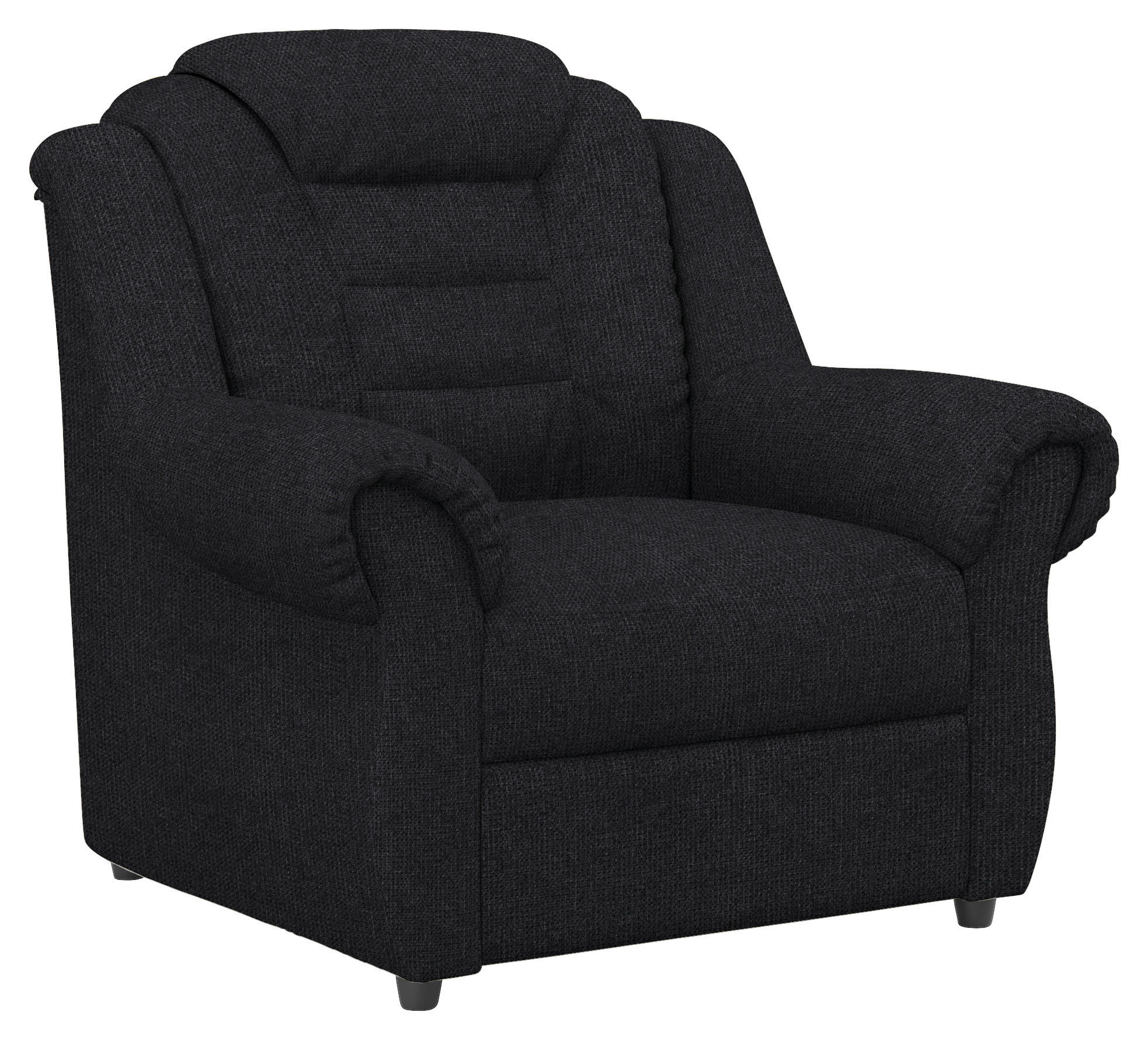 SESSEL Chenille Schwarz    - Schwarz, KONVENTIONELL, Kunststoff/Textil (104/102/101cm) - Livetastic