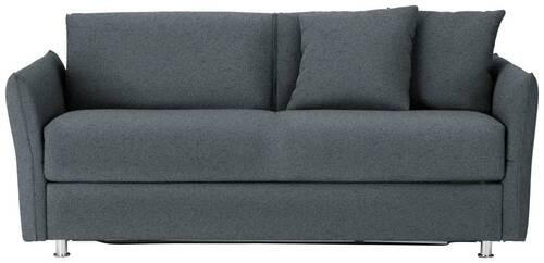 SCHLAFSOFA in Textil Grau  - Chromfarben/Grau, Modern, Textil/Metall (194/85/100cm) - Bali