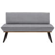 SITZBANK 140/87/64 cm  in Grau, Schwarz, Eichefarben  - Eichefarben/Schwarz, Design, Holz/Textil (140/87/64cm) - Voleo