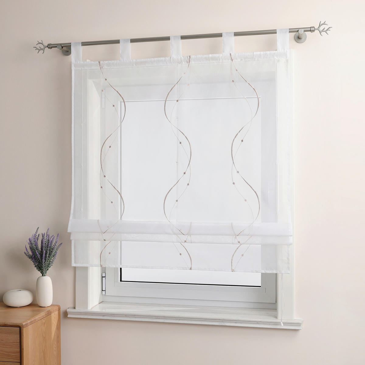 FALTROLLO  transparent  80/140 cm    - Sandfarben/Weiß Hochglanz, Basics, Textil (80/140cm)