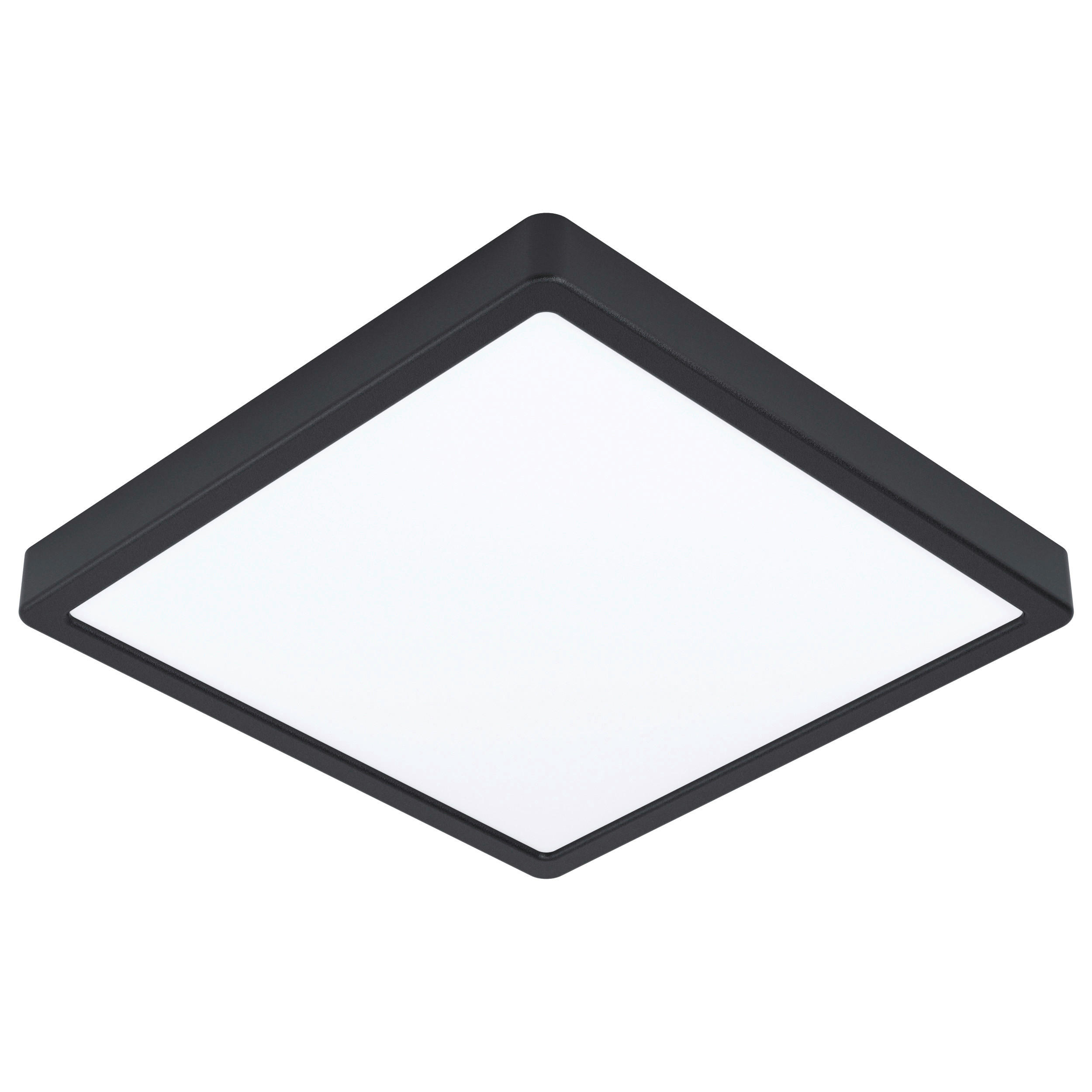 LED-DECKENLEUCHTE Fueva 28,5/28,5/2,8 cm   - Schwarz/Weiß, Basics, Kunststoff/Metall (28,5/28,5/2,8cm) - Novel