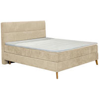 BOXSPRINGBETT 160/200 cm  in Beige  - Eichefarben/Beige, Konventionell, Holz/Textil (160/200cm) - Carryhome
