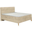 BOXSPRINGBETT 160/200 cm  in Beige  - Eichefarben/Beige, KONVENTIONELL, Holz/Textil (160/200cm) - Carryhome