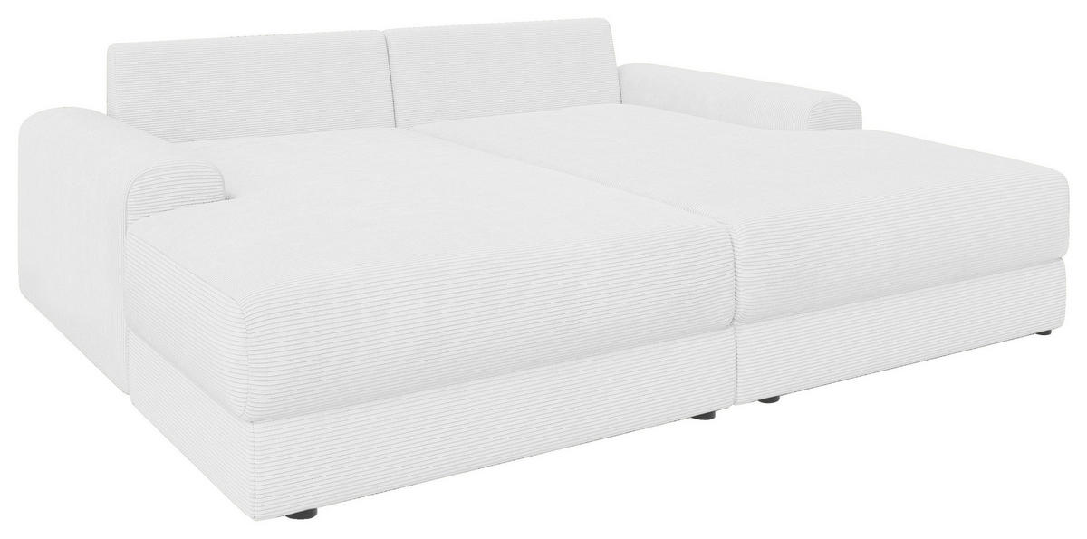 BIGSOFA Cord Perlmutt  - Perlmutt/Schwarz, Modern, Kunststoff/Textil (234/93/190cm) - Carryhome