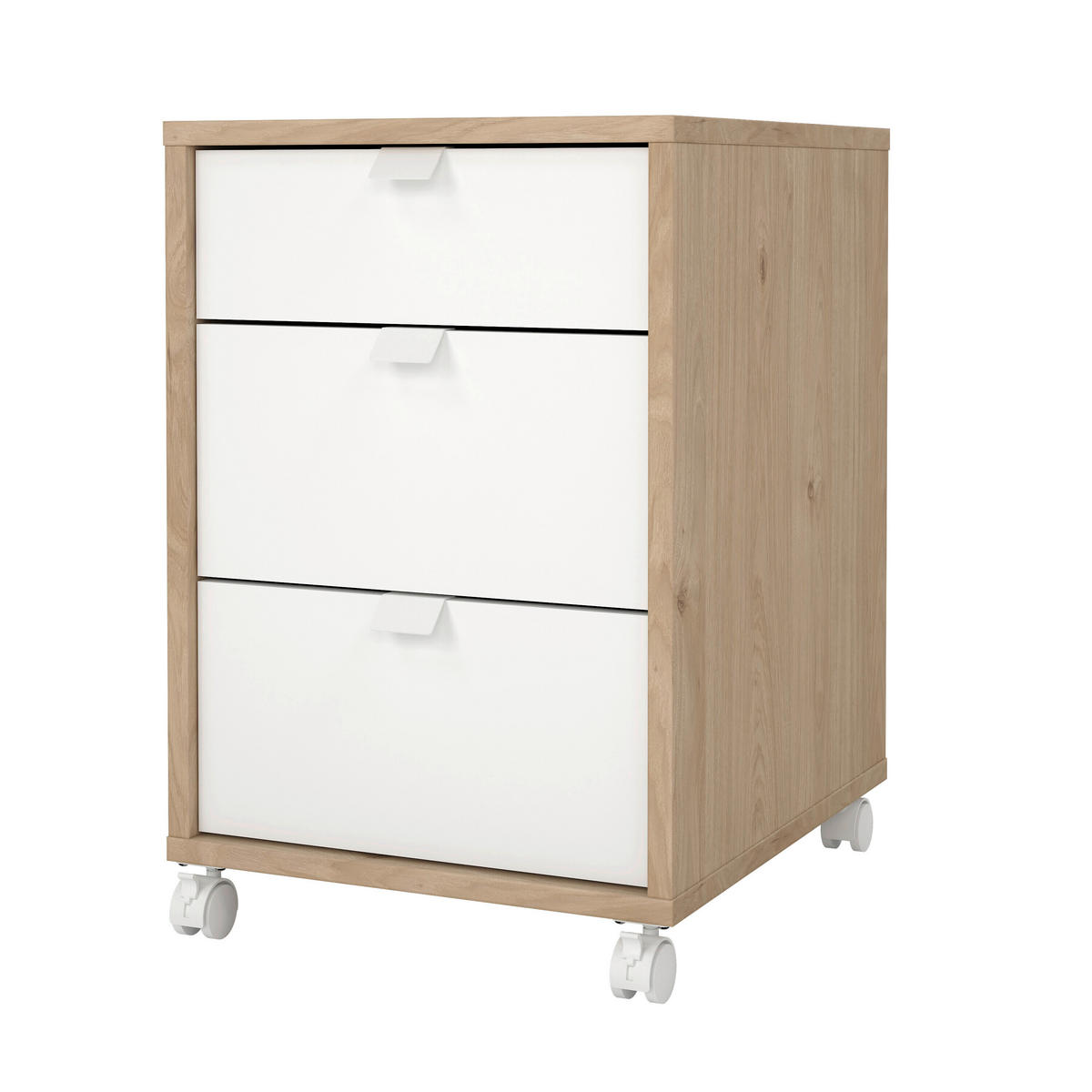 ROLLCONTAINER 40,8/60,8/48,2 cm  - Weiss/Eichefarben, Modern, Holzwerkstoff/Kunststoff (40,8/60,8/48,2cm) - MID.YOU