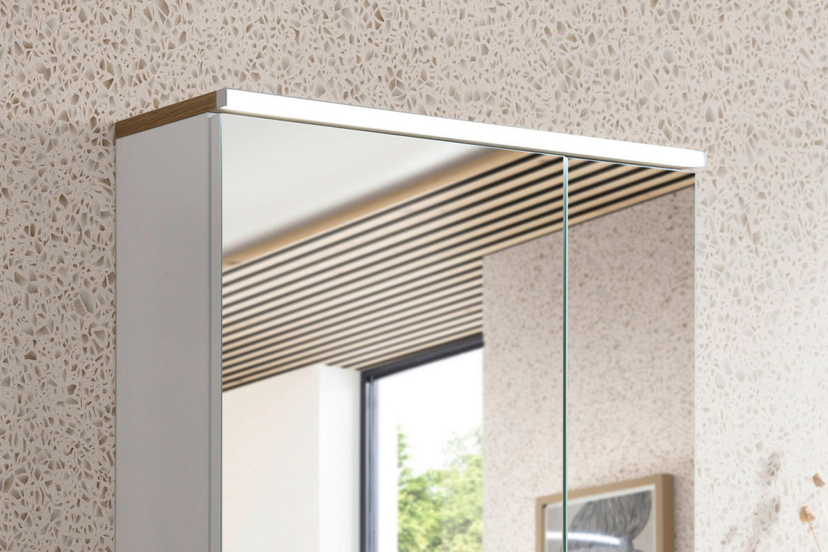 SPIEGELSCHRANK 60/71,6/21,4 cm  - Weiß, KONVENTIONELL, Glas/Holzwerkstoff (60/71,6/21,4cm) - Xora