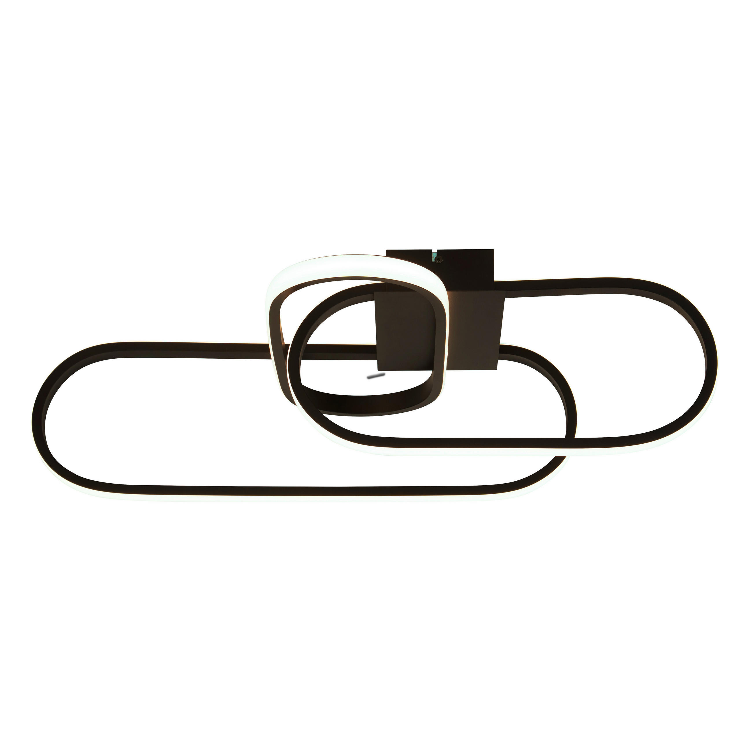 LED-DECKENLEUCHTE Clip 65/38,5/18 cm   - Schwarz/Weiß, Design, Kunststoff/Metall (65/38,5/18cm) - Searchlight