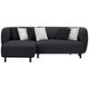ECKSOFA in Chenille Graphitfarben  - Weiss/Hellgrau, Design, Holz/Textil (148/236cm) - Lomoco