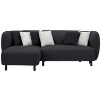 ECKSOFA in Chenille Graphitfarben  148/236 cm  - Hellgrau/Schwarz, Design, Holz/Textil (148/236cm) - Lomoco