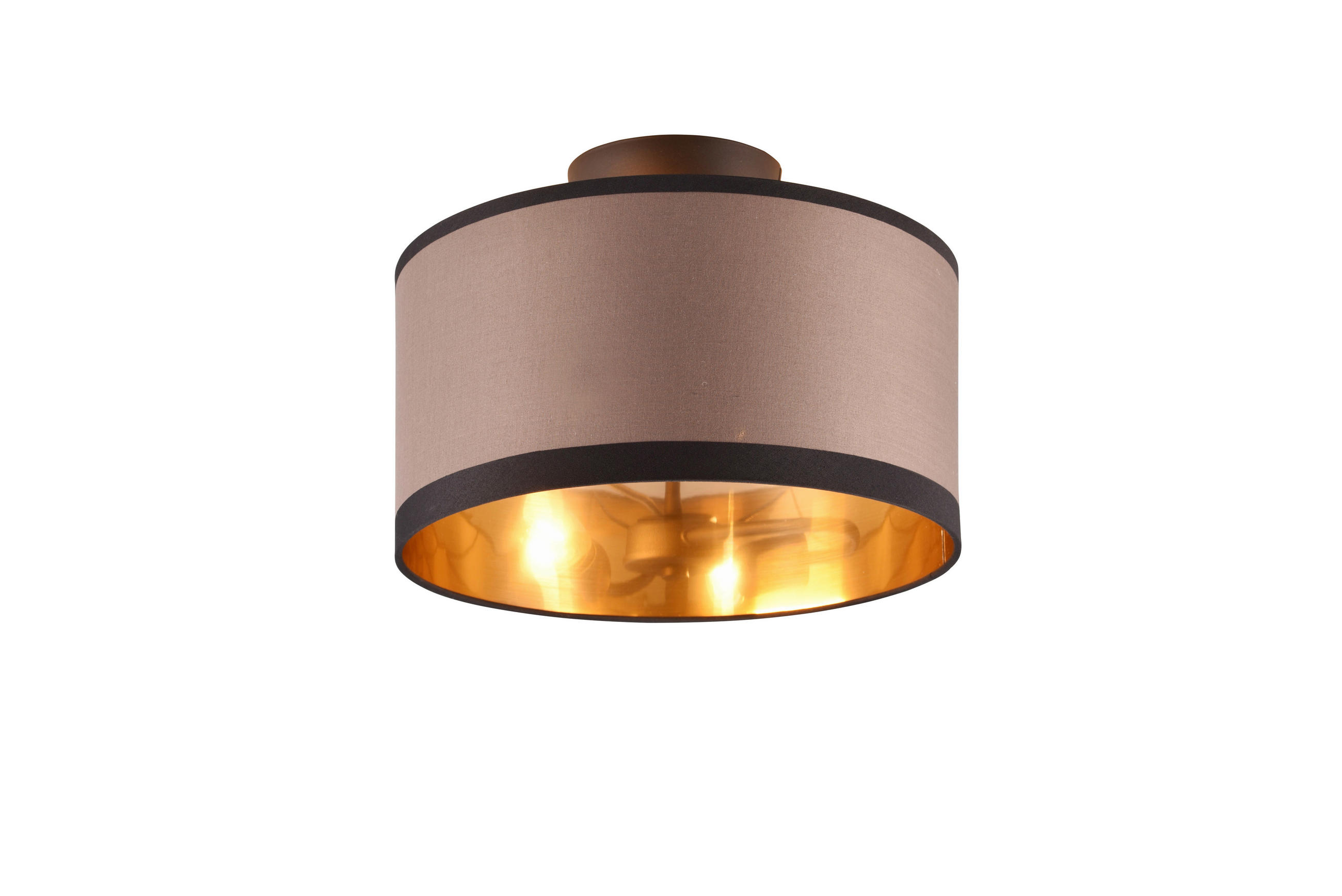 DECKENLEUCHTE  30/22 cm    - Taupe/Goldfarben, Design, Textil/Metall (30/22cm)