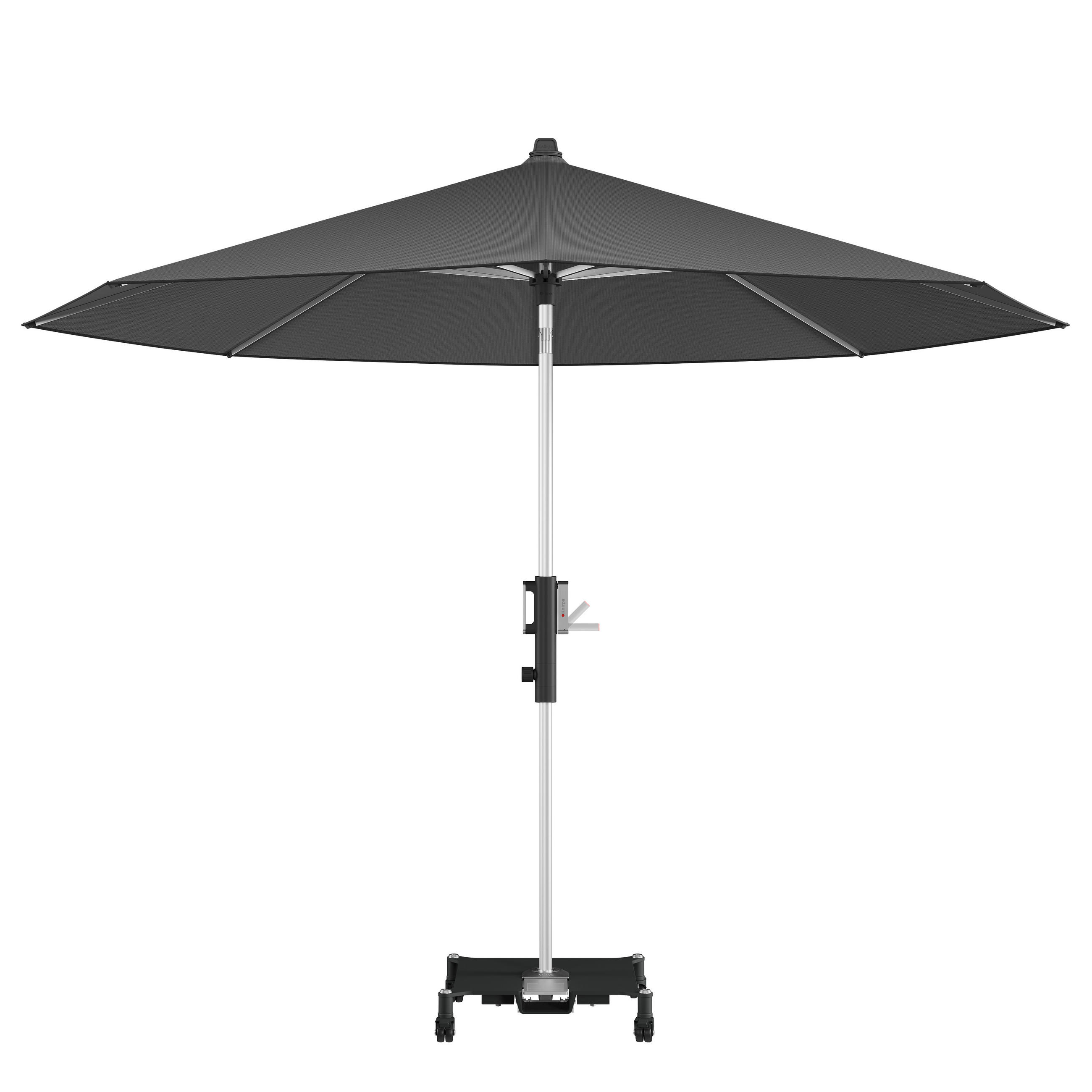 SONNENSCHIRM 315 cm Dunkelgrau  - Dunkelgrau/Silberfarben, KONVENTIONELL, Textil/Metall (315/315cm) - KNIRPS