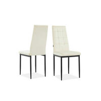 STUHL-SET Velours Creme  - Creme/Schwarz, Design, Textil/Metall (42/98/53cm) - MID.YOU