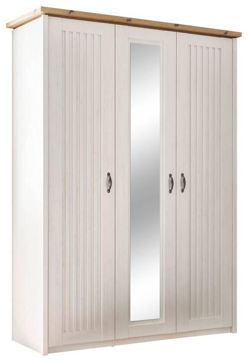 DREHTÜRENSCHRANK  in Weiß, Eichefarben  - Eichefarben/Schwarz, LIFESTYLE, Holzwerkstoff/Metall (164/224/60cm) - Landscape