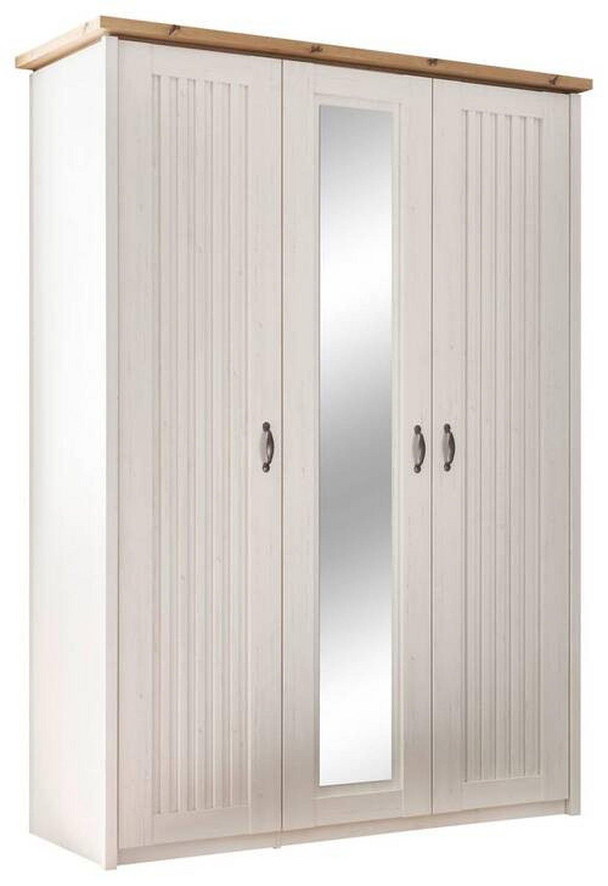 DREHTÜRENSCHRANK in Weiss, Eichefarben  - Weiss/Eichefarben, Lifestyle, Holzwerkstoff/Metall (164/224/60cm) - Landscape