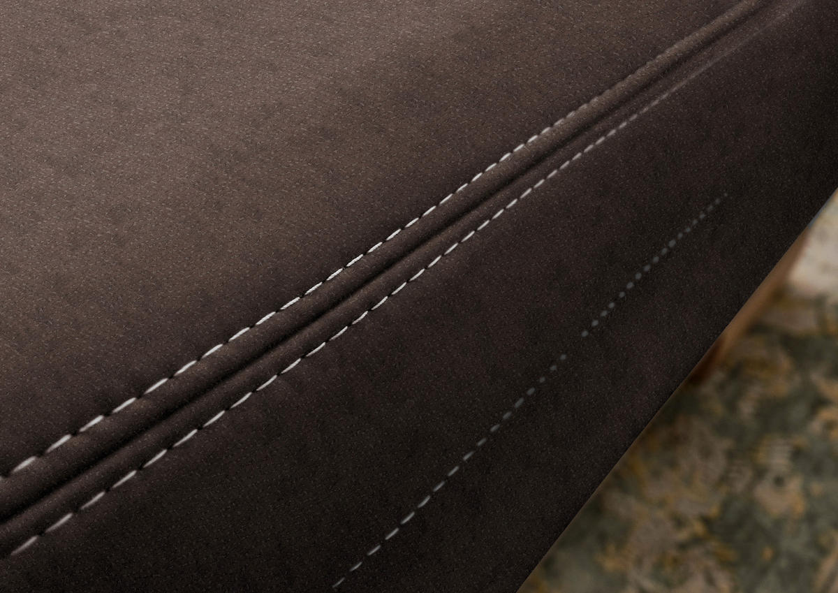 WOHNLANDSCHAFT in Mikrofaser Dunkelbraun  - Wildeiche/Dunkelbraun, Konventionell, Holz/Textil (243/343/185cm) - Voleo