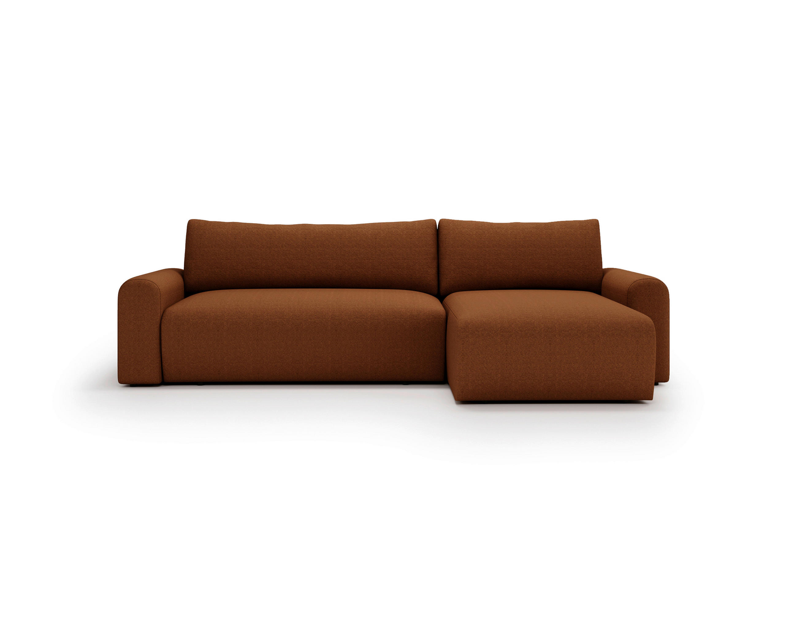 ECKSOFA Rostfarben  - Rostfarben/Creme, Design, Kunststoff/Textil (246/150cm) - Livetastic