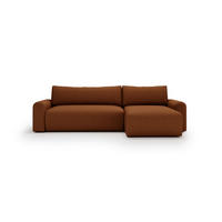 ECKSOFA Rostfarben  - Rostfarben/Creme, Design, Kunststoff/Textil (246/150cm) - Livetastic