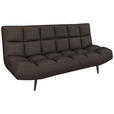 SCHLAFSOFA  in Mikrofaser Braun  - Schwarz/Braun, KONVENTIONELL, Holz/Textil (197/85/92cm) - Carryhome