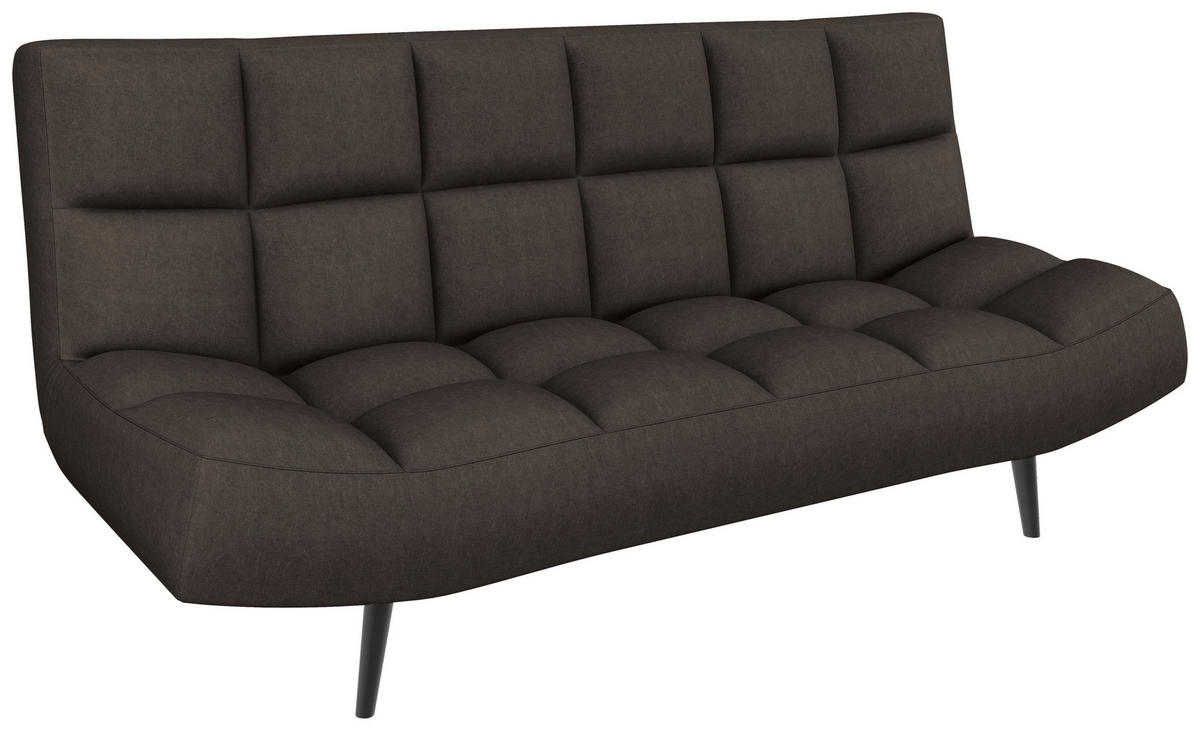 SCHLAFSOFA  in Mikrofaser Braun  - Schwarz/Braun, KONVENTIONELL, Holz/Textil (197/85/92cm) - Carryhome