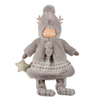 FIGÚRKA – DIEŤA - hnedá/modrá, Lifestyle, kov/textil (22/52/22cm) - X-Mas