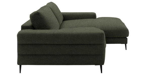 ECKSOFA  in Flachgewebe Dunkelgrün  253/177 cm  - Dunkelgrün/Schwarz, Design, Textil/Metall (253/177cm) - Dieter Knoll