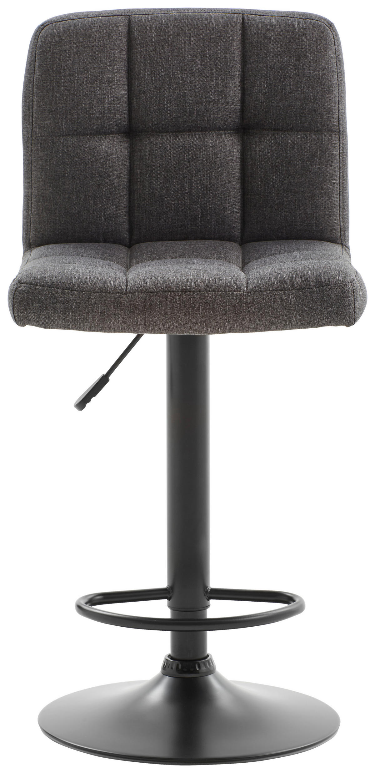 BARHOCKER in Metall, Textil Grau, Schwarz  - Schwarz/Grau, Modern, Textil/Metall (44,5/92-113/48cm) - Livetastic