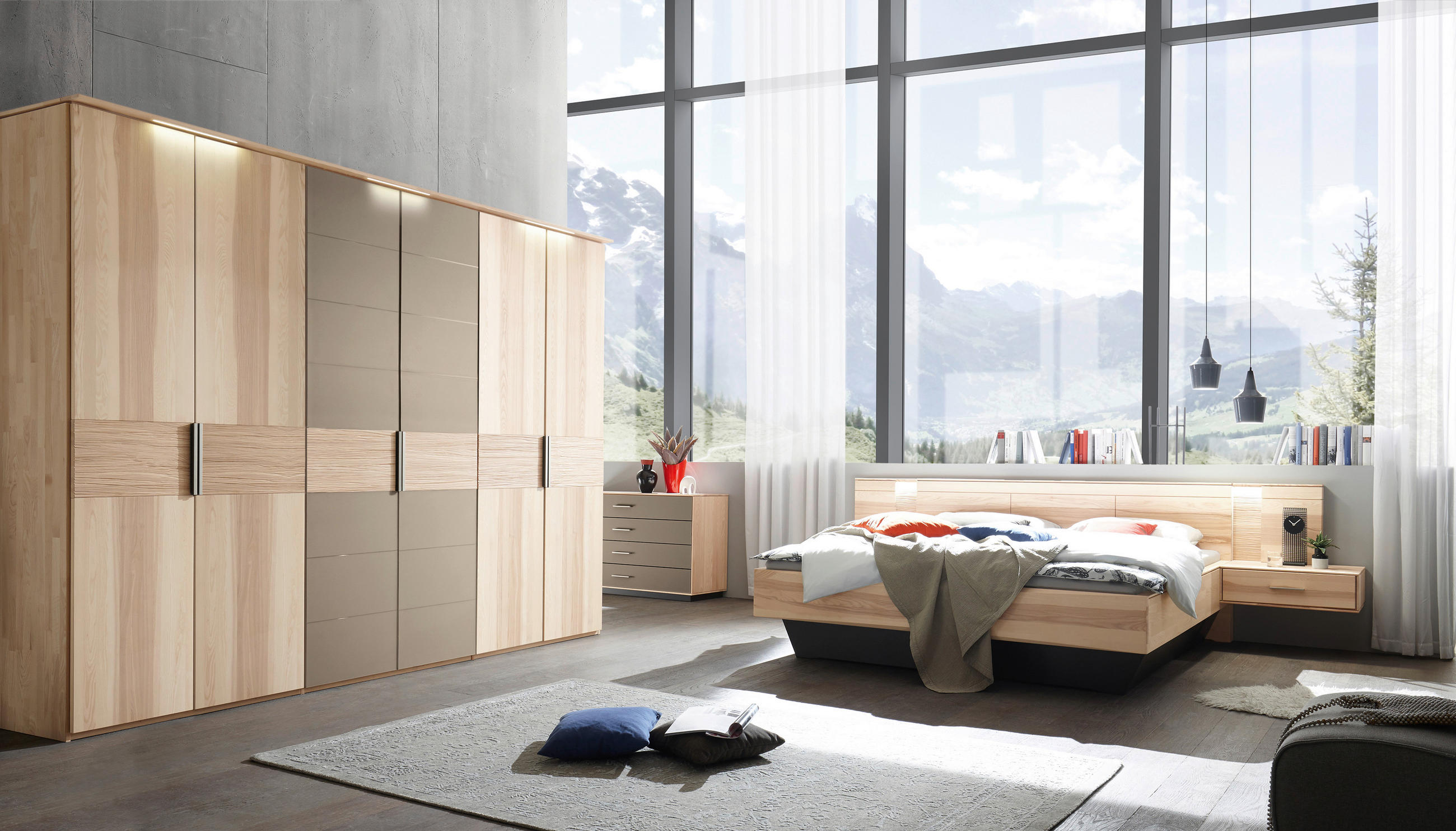 KLEIDERSCHRANK  in Eschefarben  - Eschefarben/Braun, Natur, Holz (299/224,8/57cm) - Valdera