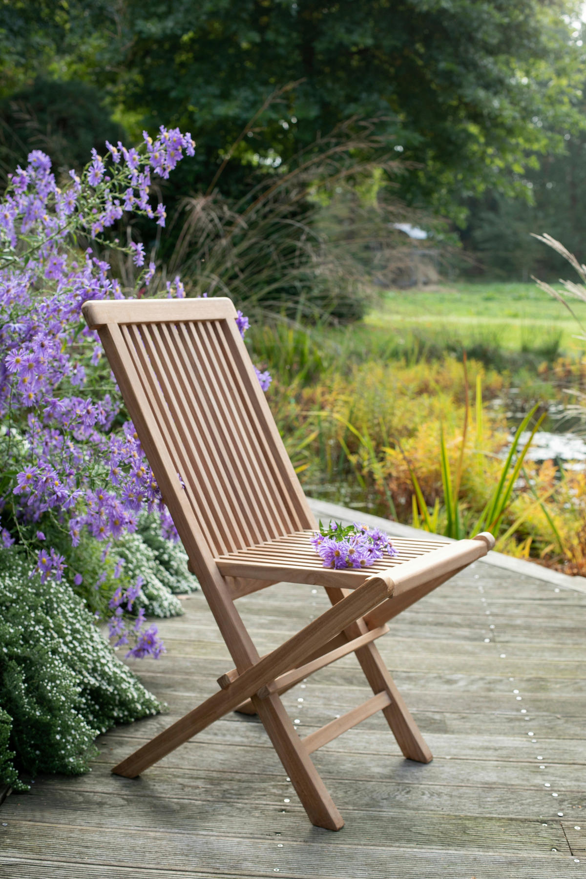 GARTENKLAPPSTUHL in Holz Teakfarben  - Teakfarben, Basics, Holz (47/89/62cm)