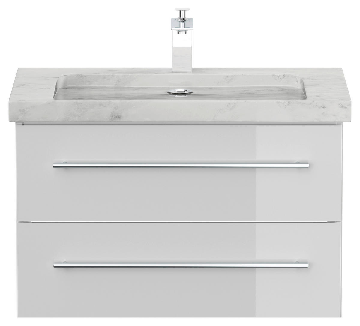 WASCHTISCHKOMBI 75 cm  - Weiß Hochglanz, Basics, Holzwerkstoff/Stein (75cm) - MID.YOU