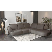 ECKSOFA in Flachgewebe Schlammfarben  302/270 cm  - Schlammfarben/Schwarz, MODERN, Textil/Metall (302/270cm) - Sit & More