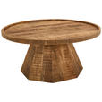 COUCHTISCH Mangoholz massiv 80/80/40 cm rund Naturfarben  - Naturfarben, Design, Holz (80/80/40cm) - Carryhome