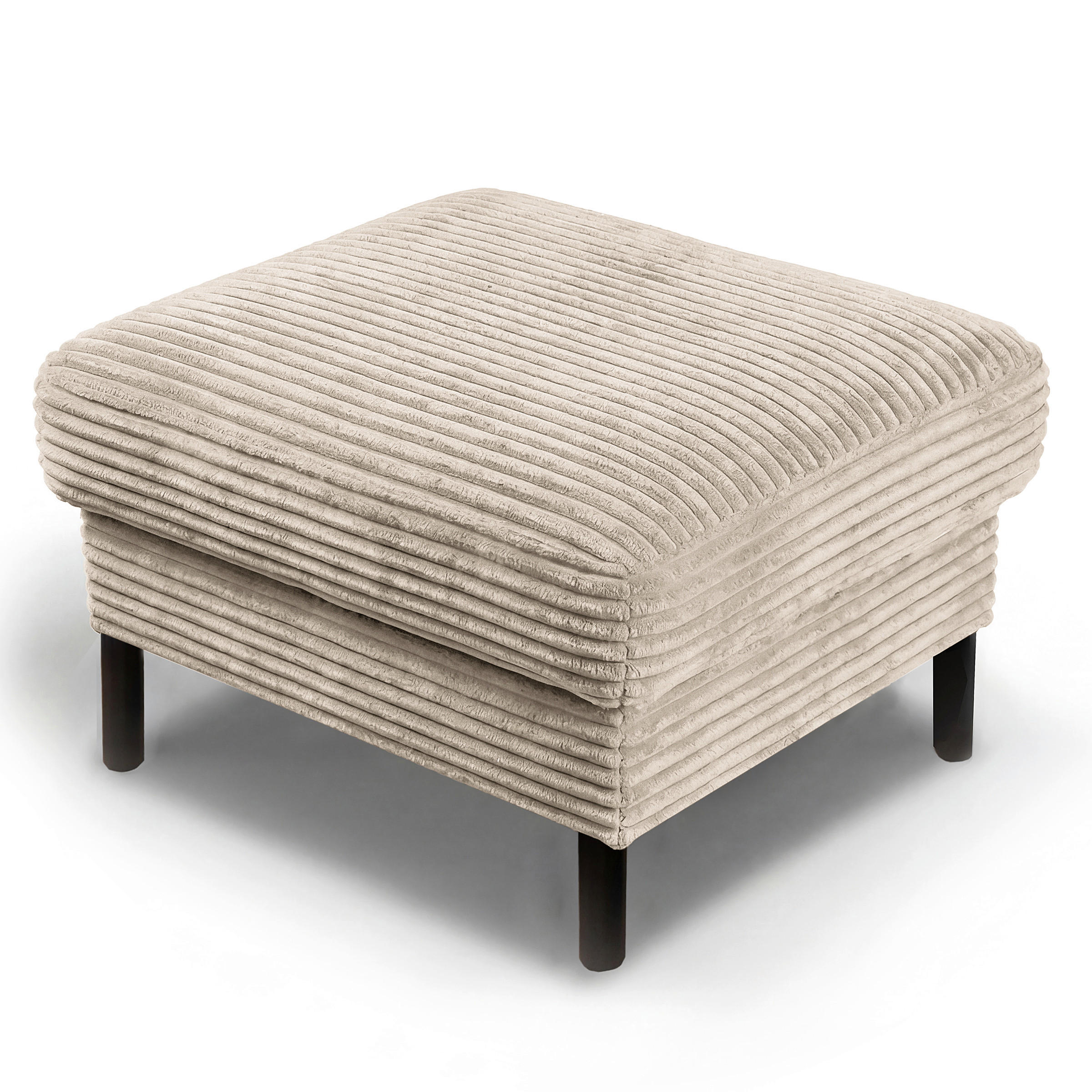 HOCKER in Textil Hellgrau  - Hellgrau/Schwarz, Design, Textil/Metall (70/48/60cm) - Livetastic