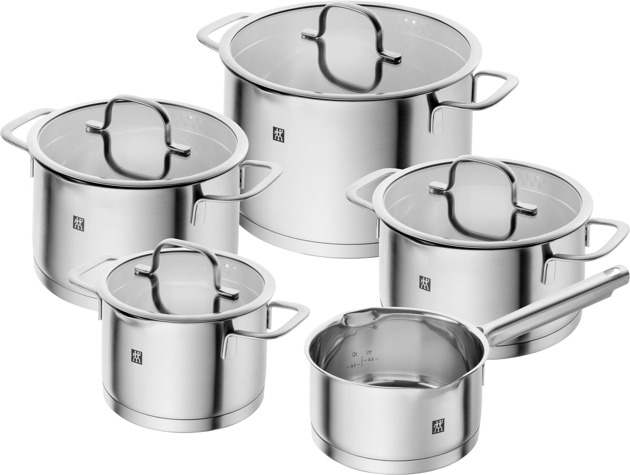 KOCHTOPFSET TRUEFLOW 9-teilig  - Edelstahlfarben, Basics, Glas/Metall - Zwilling